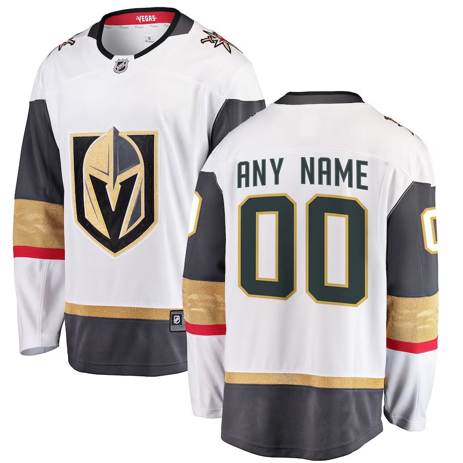 Men Vegas Golden Knights Fanatics Branded White Away Breakaway Custom NHL Jersey